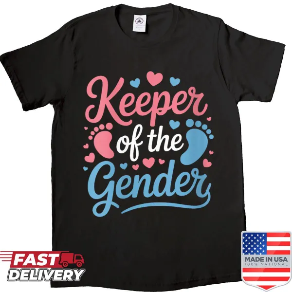 Gender reveal shirt with playful typography about pregnancy