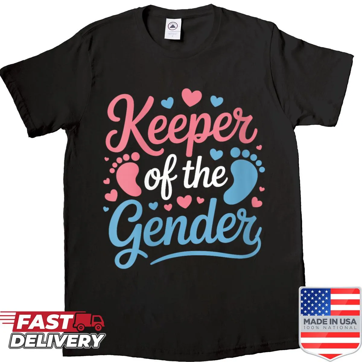 Gender reveal shirt with playful typography about pregnancy