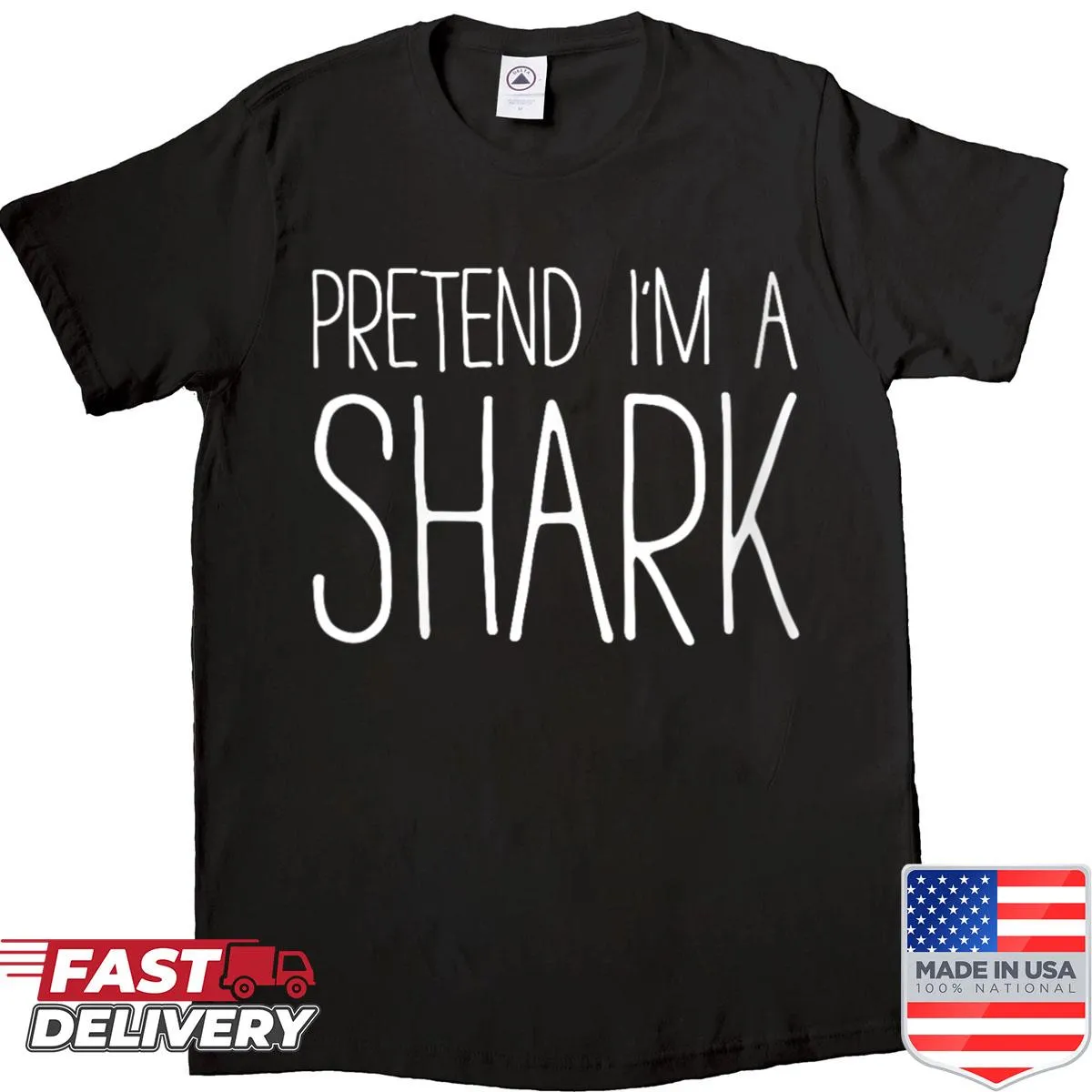 Shark costume shirt featuring a playful shark graphic for fun wear.