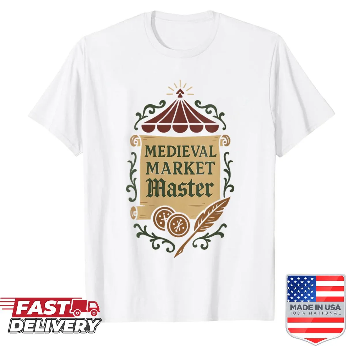 Renaissance fair-themed shirt for women with vendor graphic