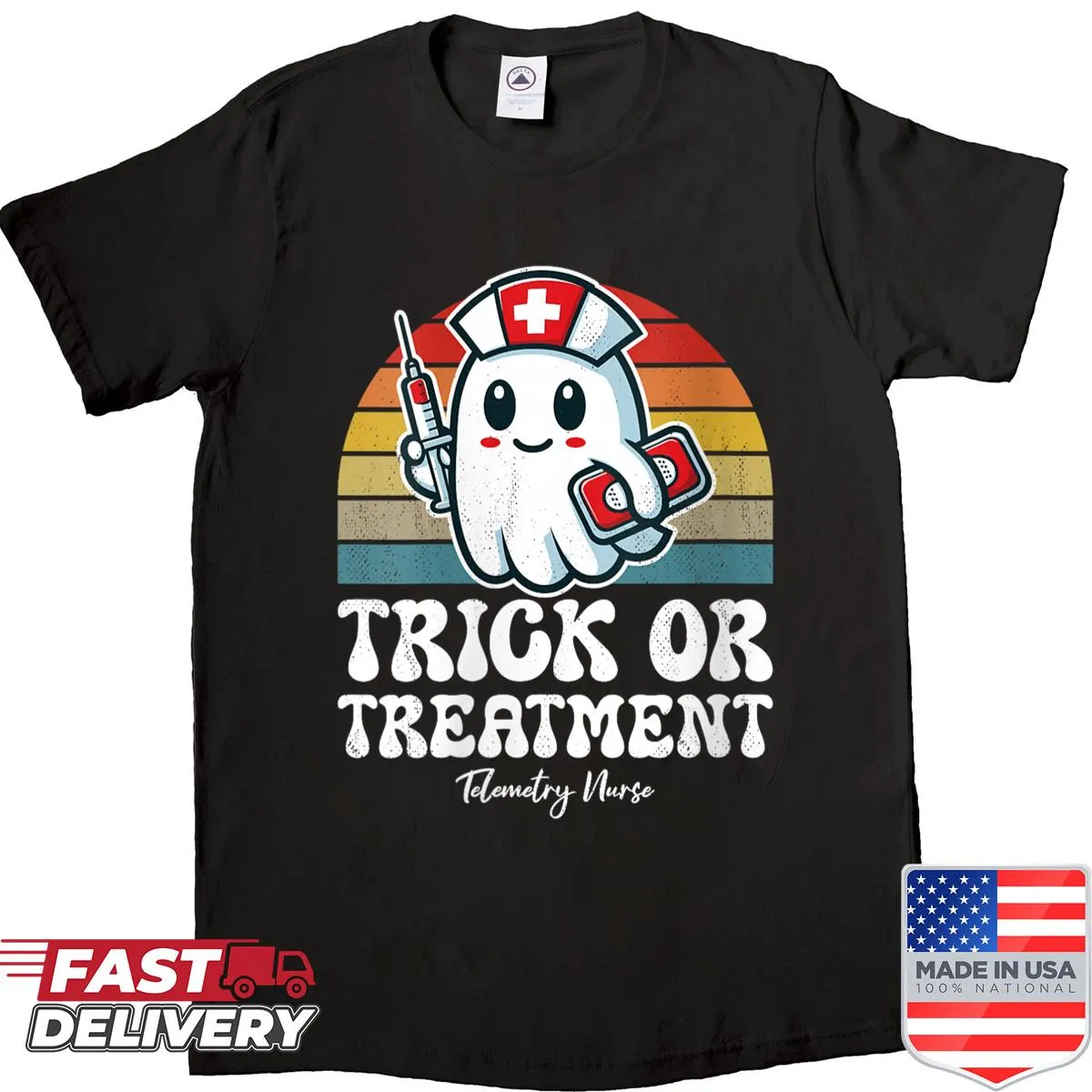 Cute Halloween-themed shirt for telemetry nurses