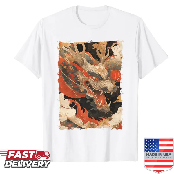 T-shirt featuring a legendary Japanese dragon design inspired by Yokai