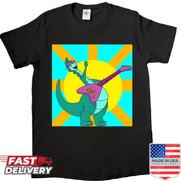 Vintage cartoon dinosaur kids shirt in playful design