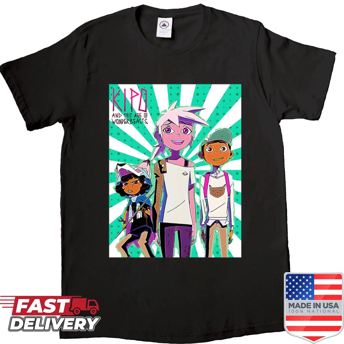 Cartoon shirt featuring an adventurous mutant animal design