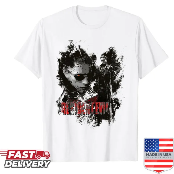 Shirt featuring graphic of Albert Wesker from video games