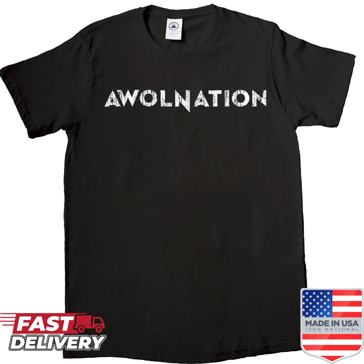 Oversized shirt celebrating American rock music with bold graphic