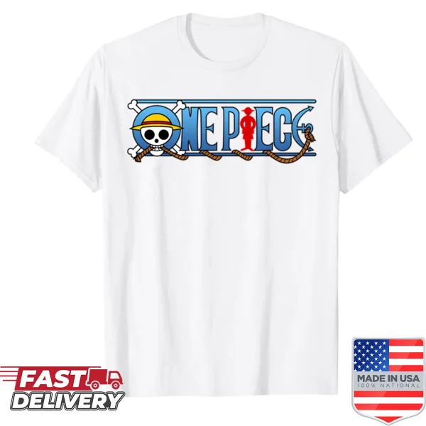 Onepiec anime logo t-shirt featuring stylized lettering