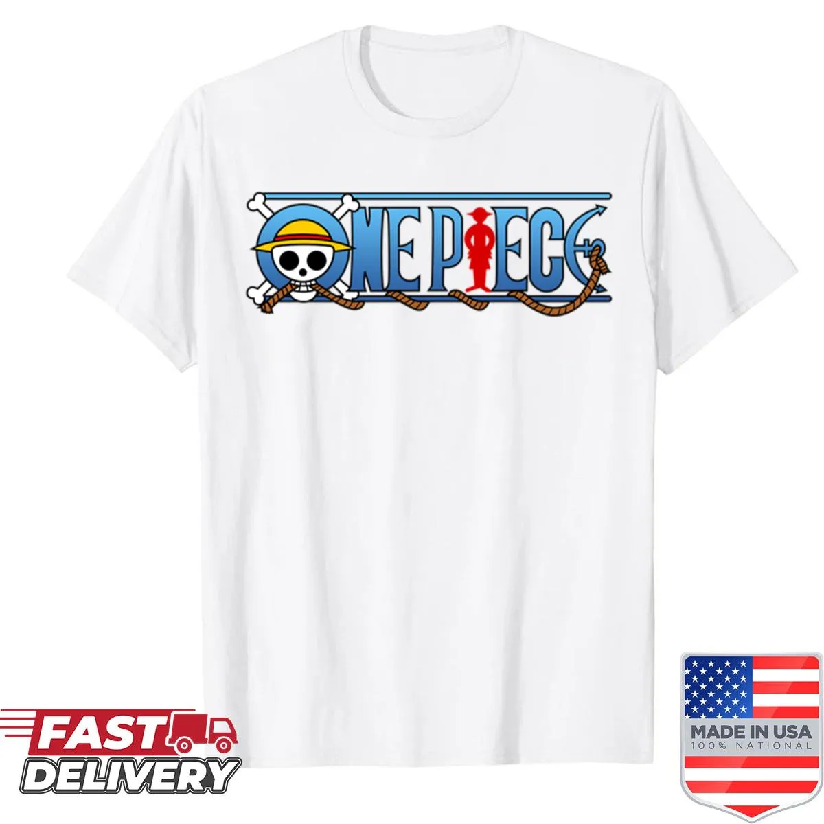 Onepiec anime logo t-shirt featuring stylized lettering
