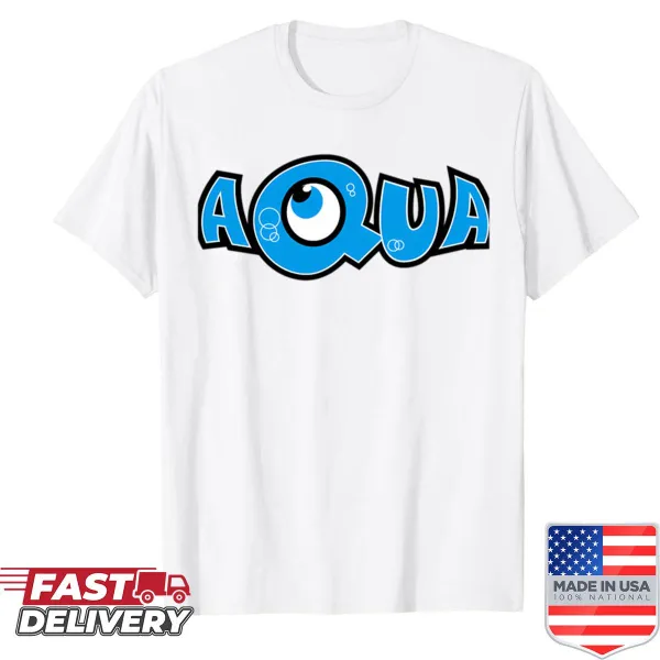 T-shirt featuring artistic design of Aqua band