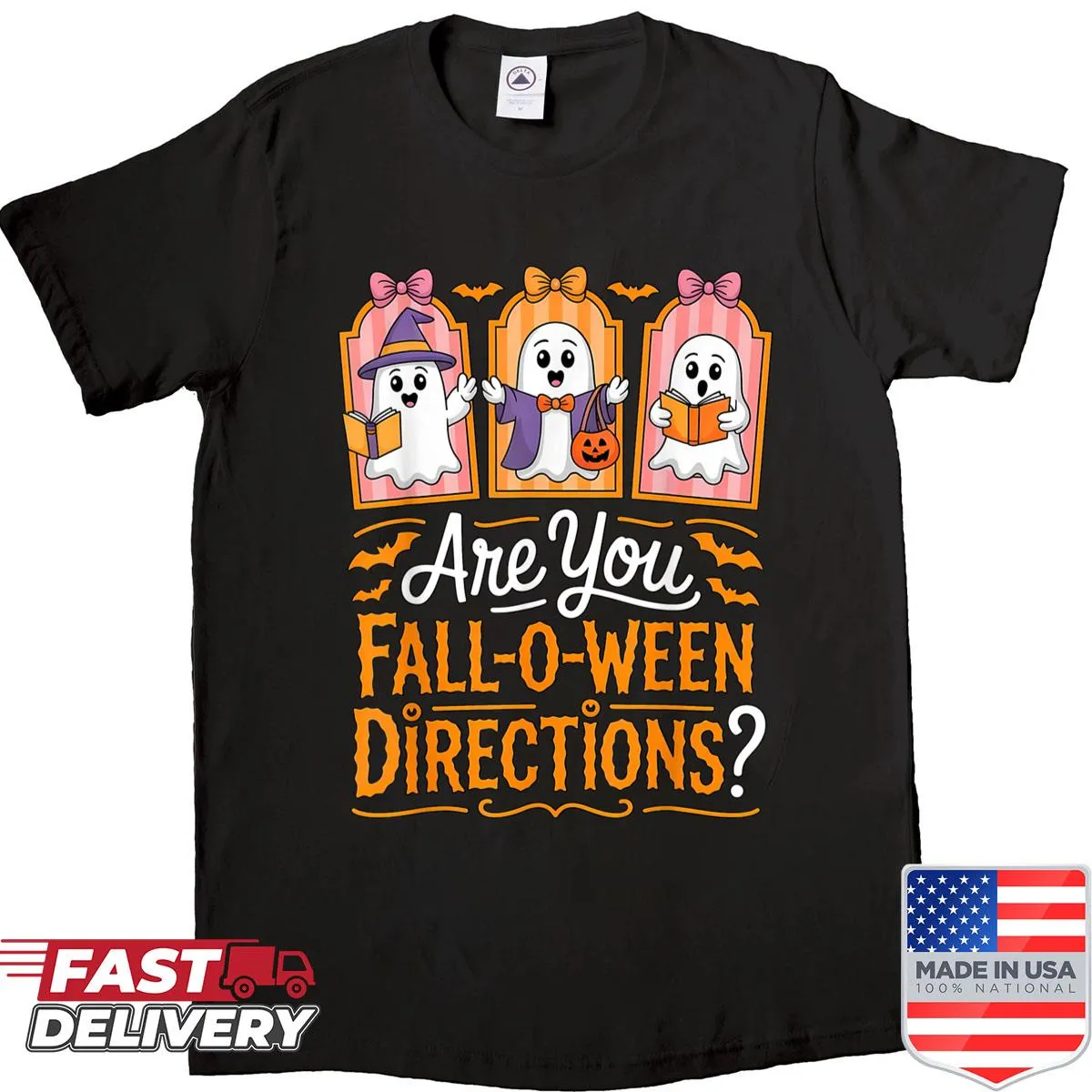 Funny Halloween teacher shirt with ghost graphic