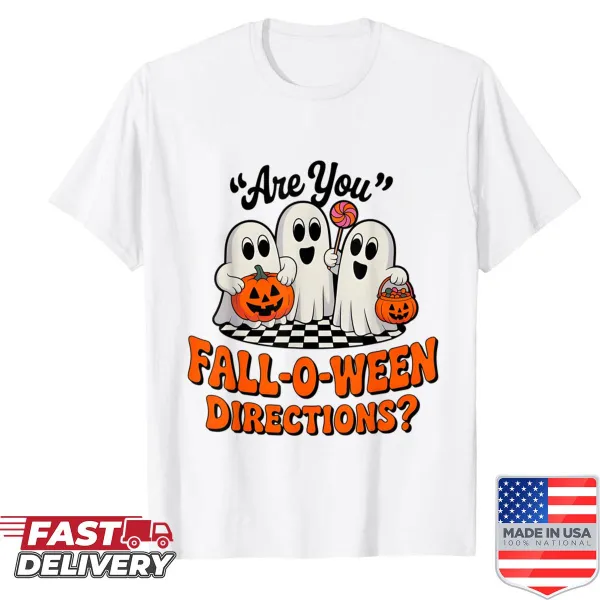 Funny teacher shirt with ghost graphic and 'Fall O Ween' text