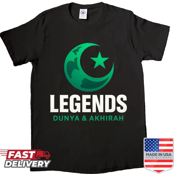 Inspirational typography shirt with the phrase 'Be Legendary Here And Beyond'