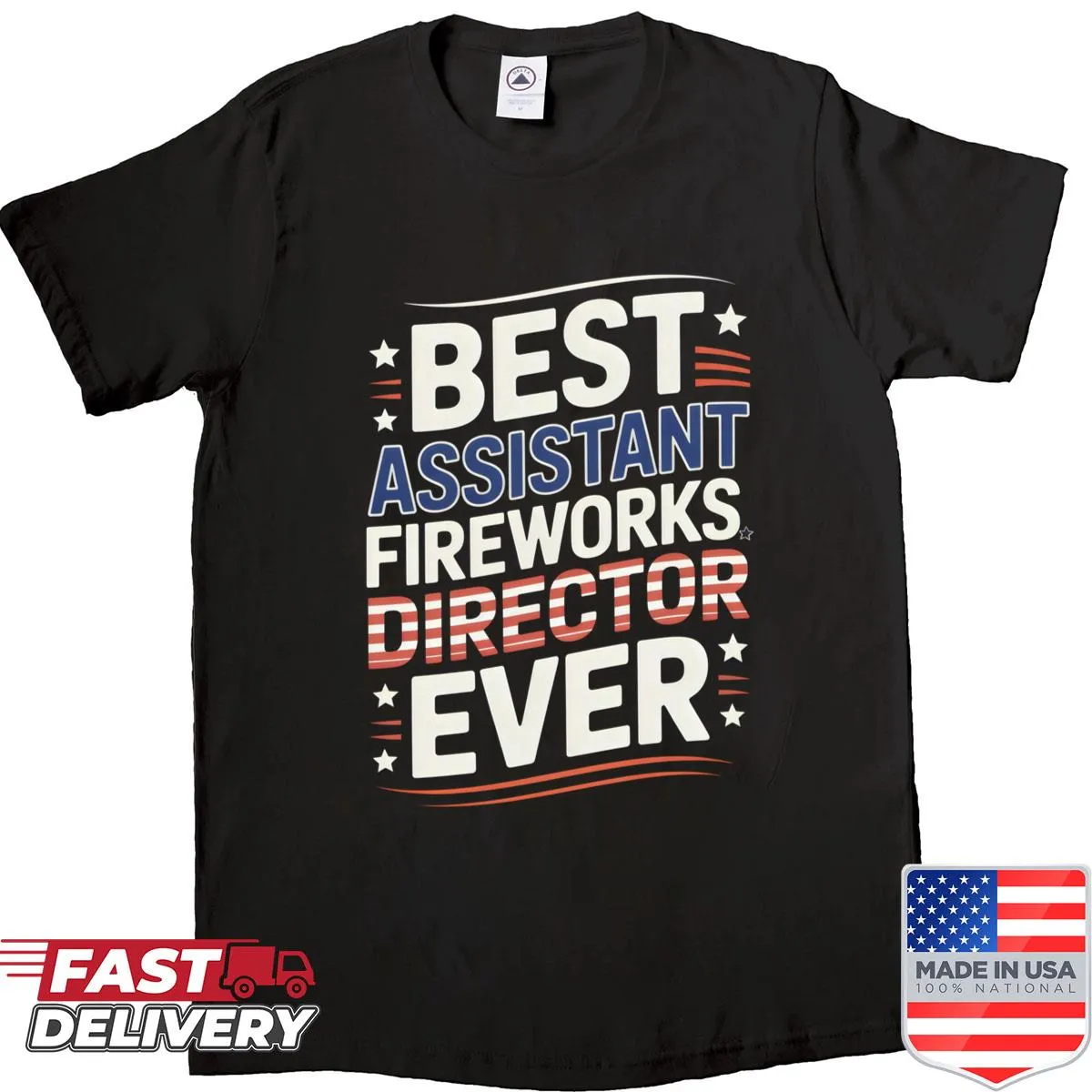 Playful shirt honoring fireworks directors with festive text