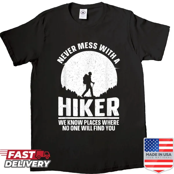 Inspiring hiking-themed graphic on an outdoor shirt
