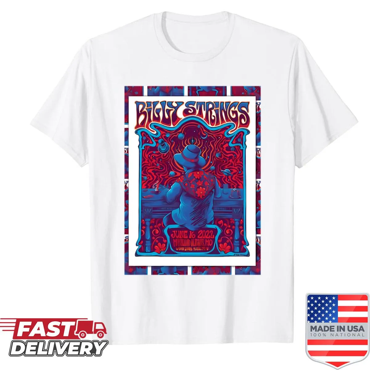 Billy Strings inspired t-shirt featuring creative design