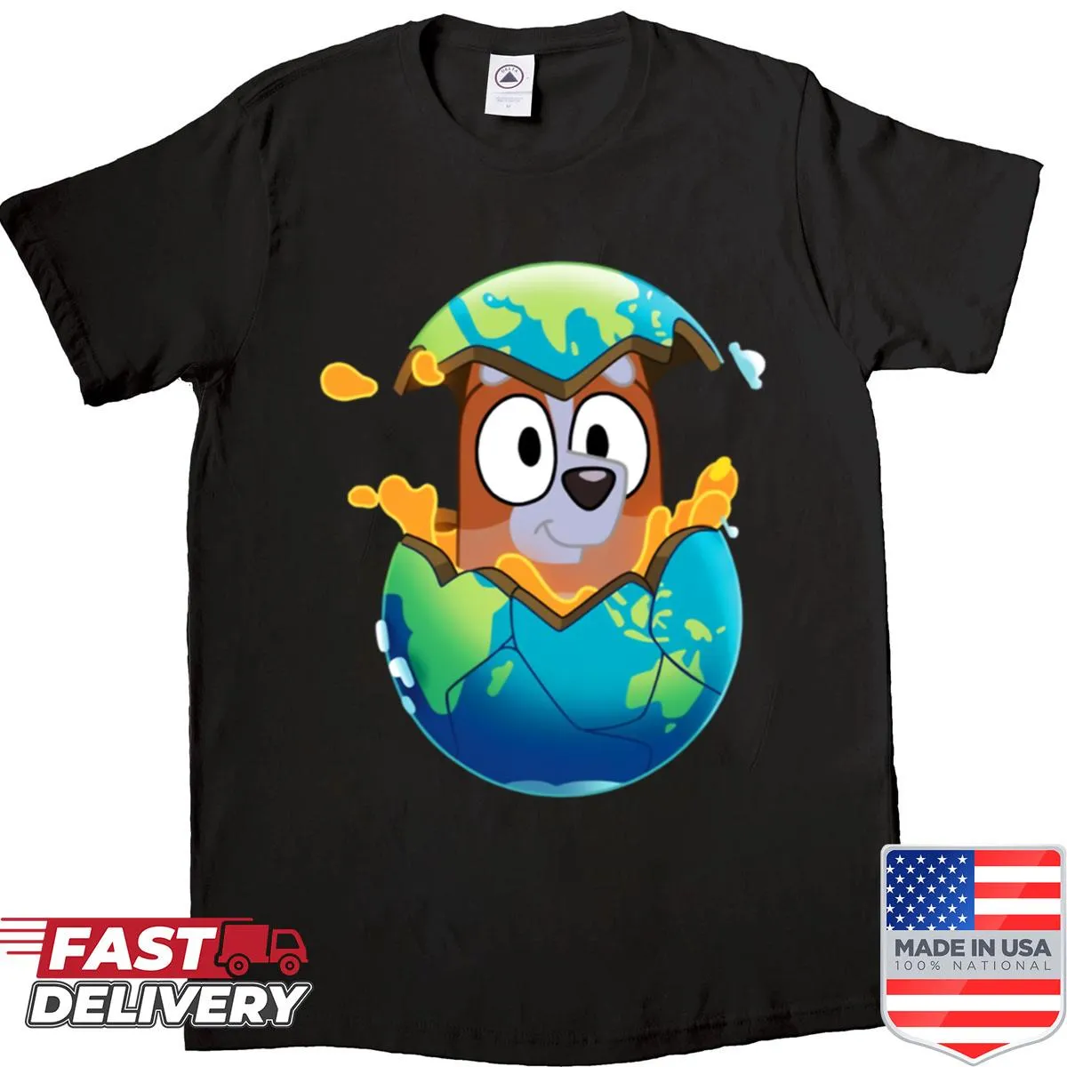 Bingo balls illustrated inside a globe for a fun t-shirt