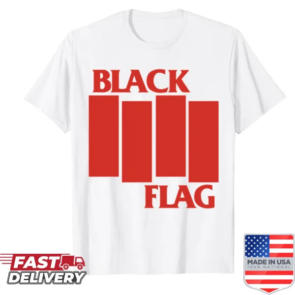 Black Flag logo t-shirt with iconic black bars design