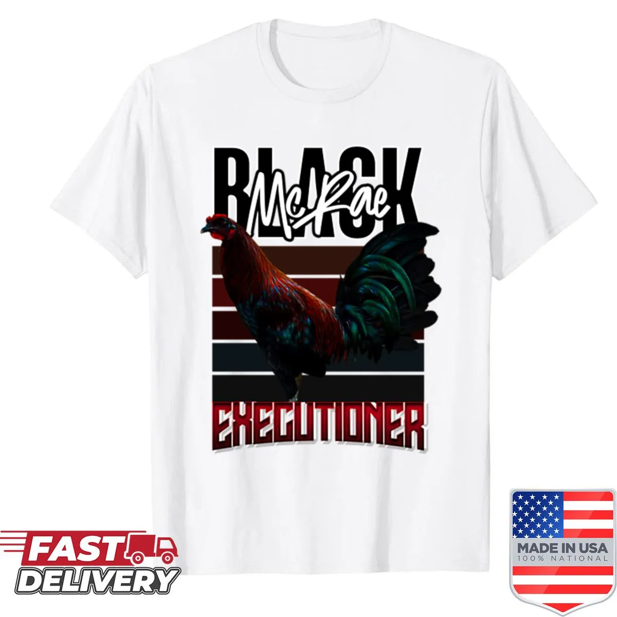 Graphic shirt featuring Gamefowl Bloodline artwork of Mcrae Executioner