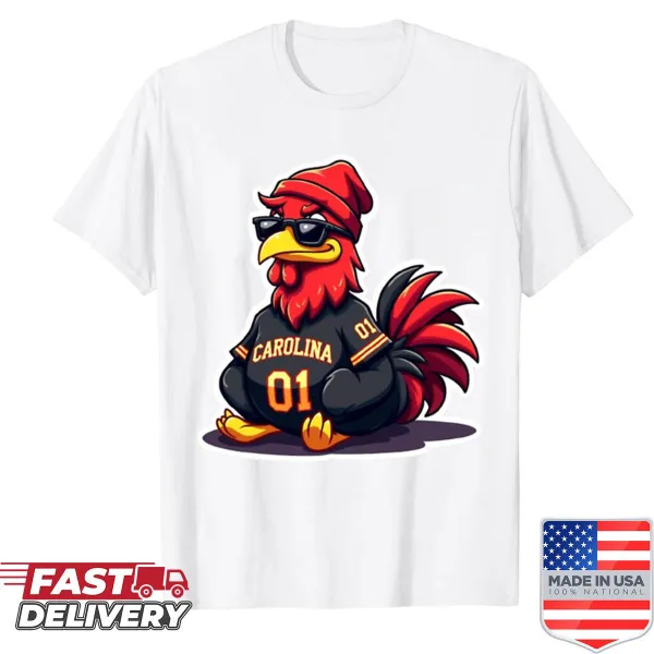 Illustrated Carolina Gamecock mascot t-shirt