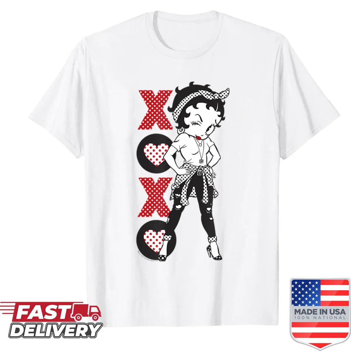 Vintage fashion inspired cartoon girl graphic shirt