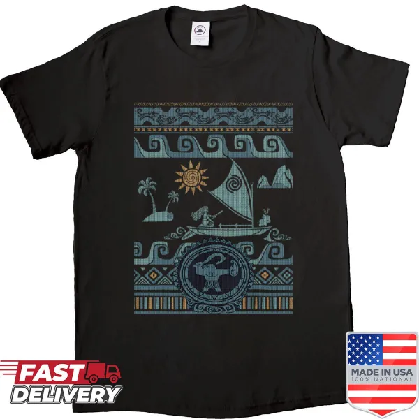 Tropical island scene with ocean girl printed on a t-shirt
