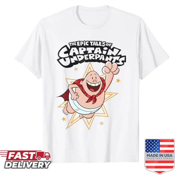 Retro superhero cartoon T-shirt featuring classic comic strip style