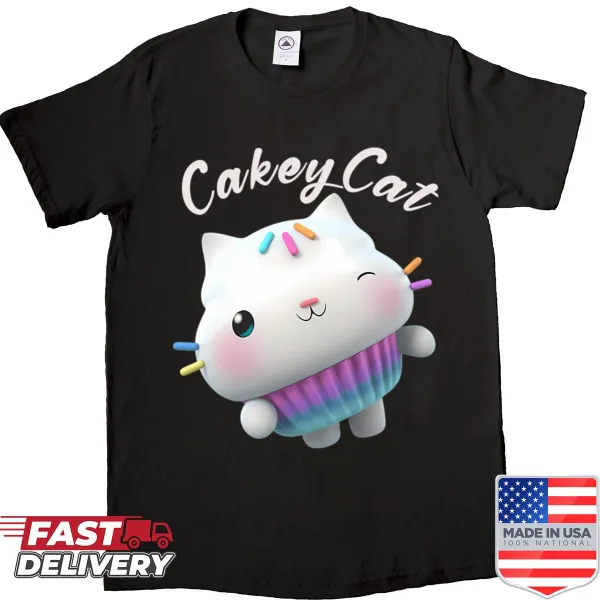 Vintage-style shirt featuring a cute cat and dollhouse design