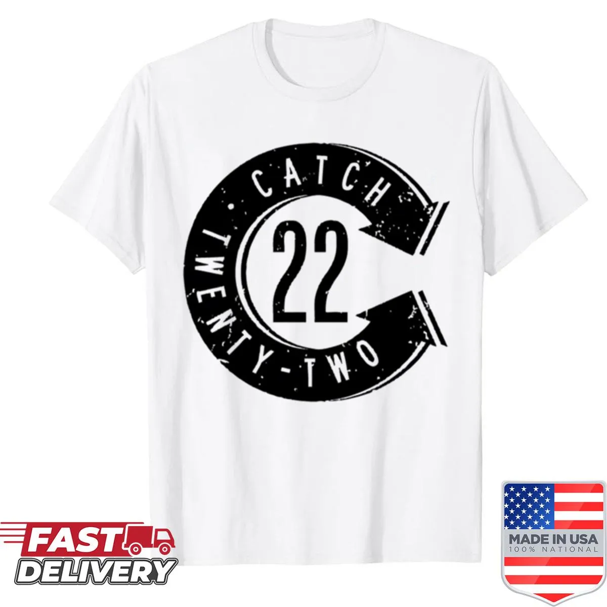 Catch 22 ska punk logo on an oversized T-shirt