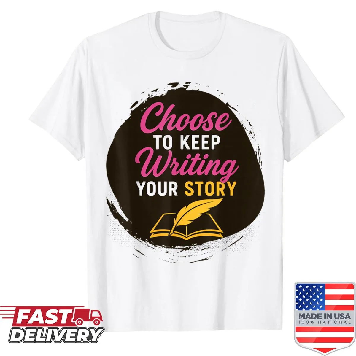 Motivational shirt with inspirational slogan encouraging personal growth