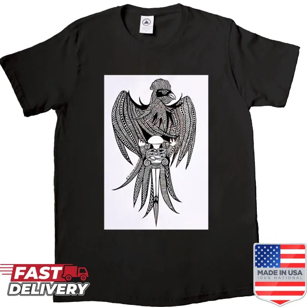 Long shirt featuring edgy cock tattoo graphic