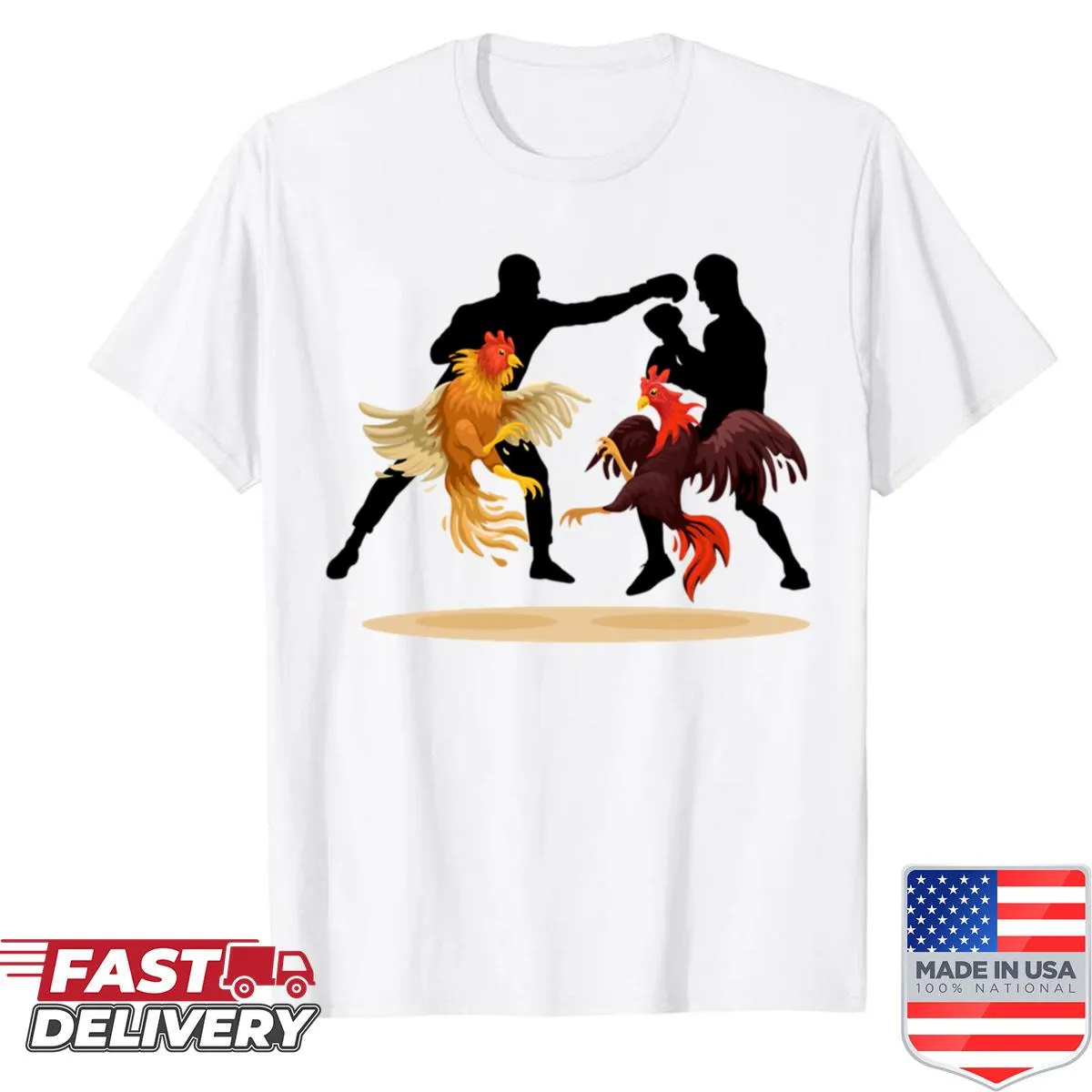 Cockfighting stage graphic oversized t-shirt