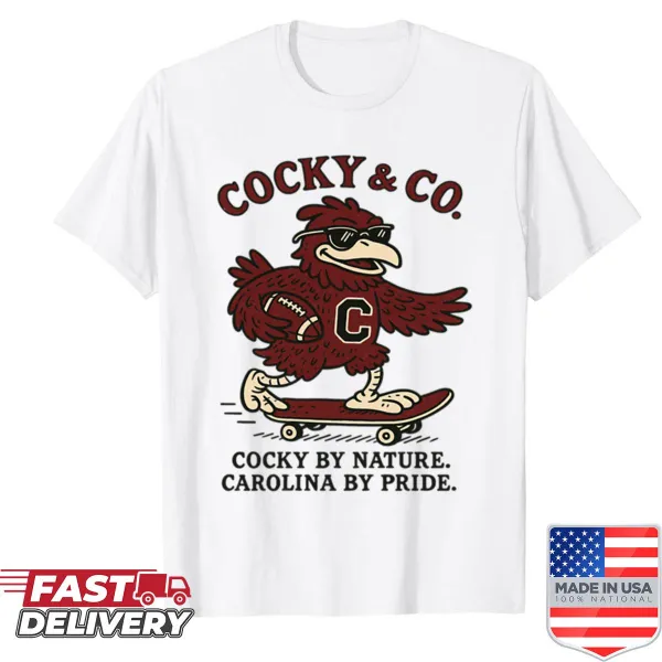 Vintage Gamecock graphic tee with skater theme