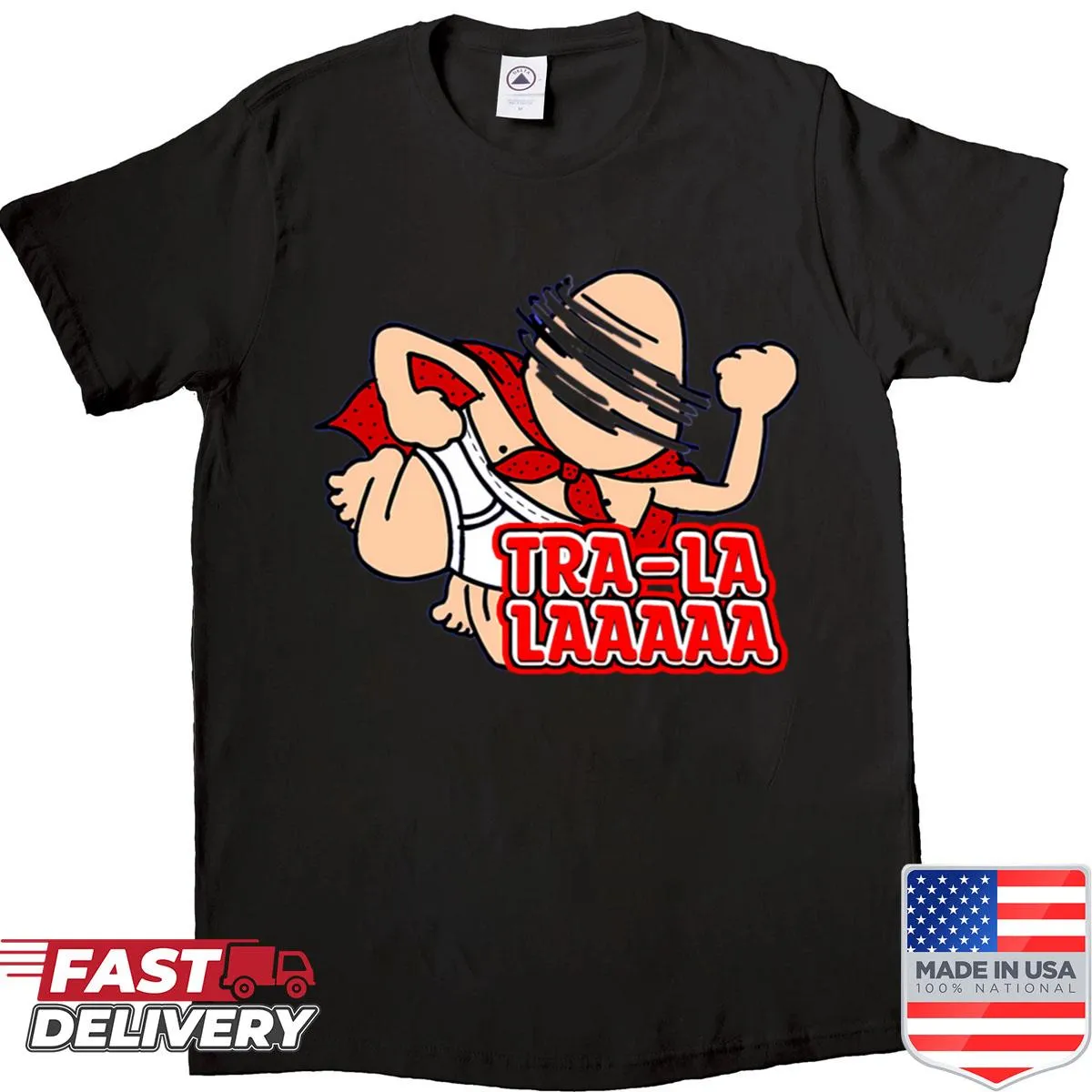 Retro superhero shirt featuring classic comic strip design