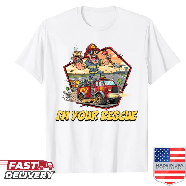 Cute cartoon sheep graphic shirt with a rescue theme