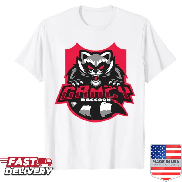 Funny cartoon raccoon graphic tee shirt
