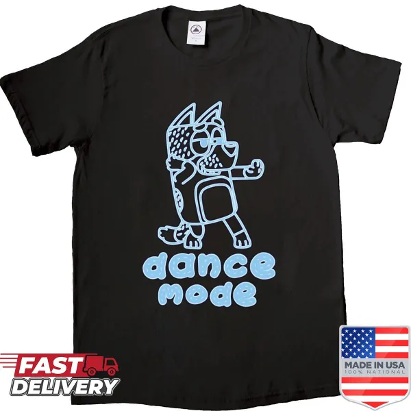 Shirt with playful typography saying 'Dance Mode'