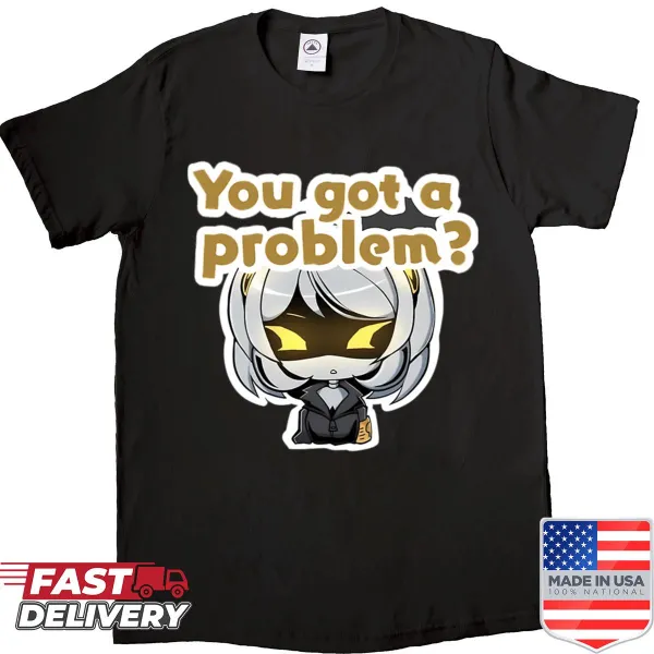 Edgy cartoon shirt featuring a drone killer in a cyberpunk style