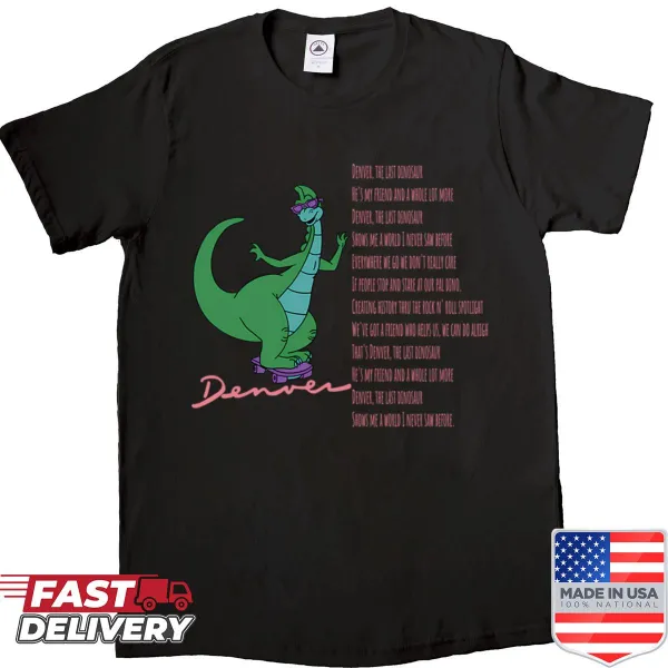 Cartoon dinosaur graphic shirt for kids with vintage 80s style