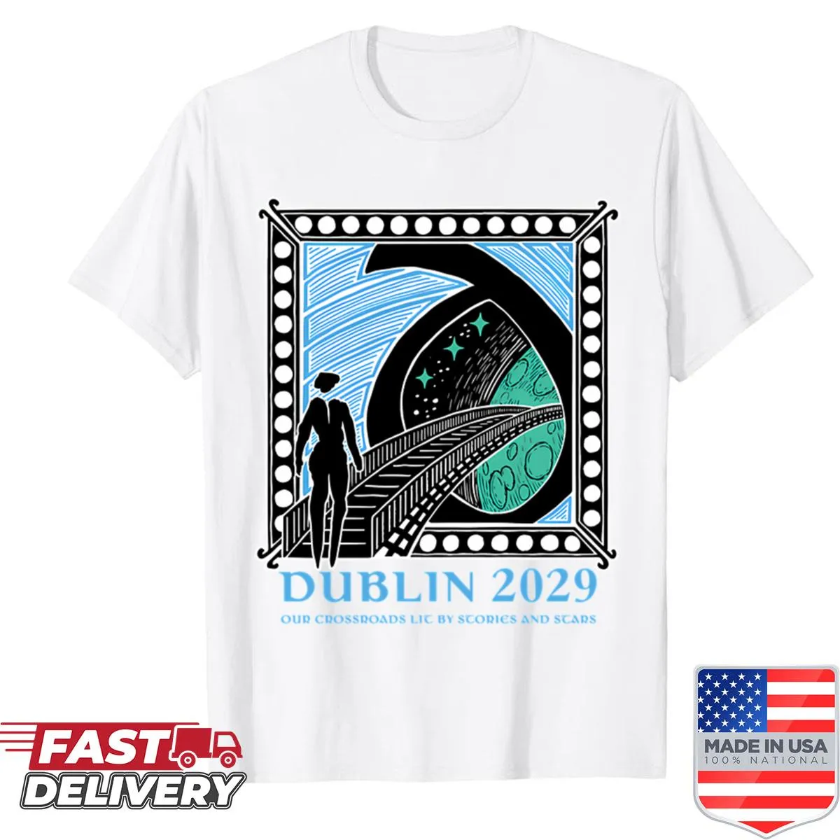 Dublin 2029 bid shirt with logo and lettering design.