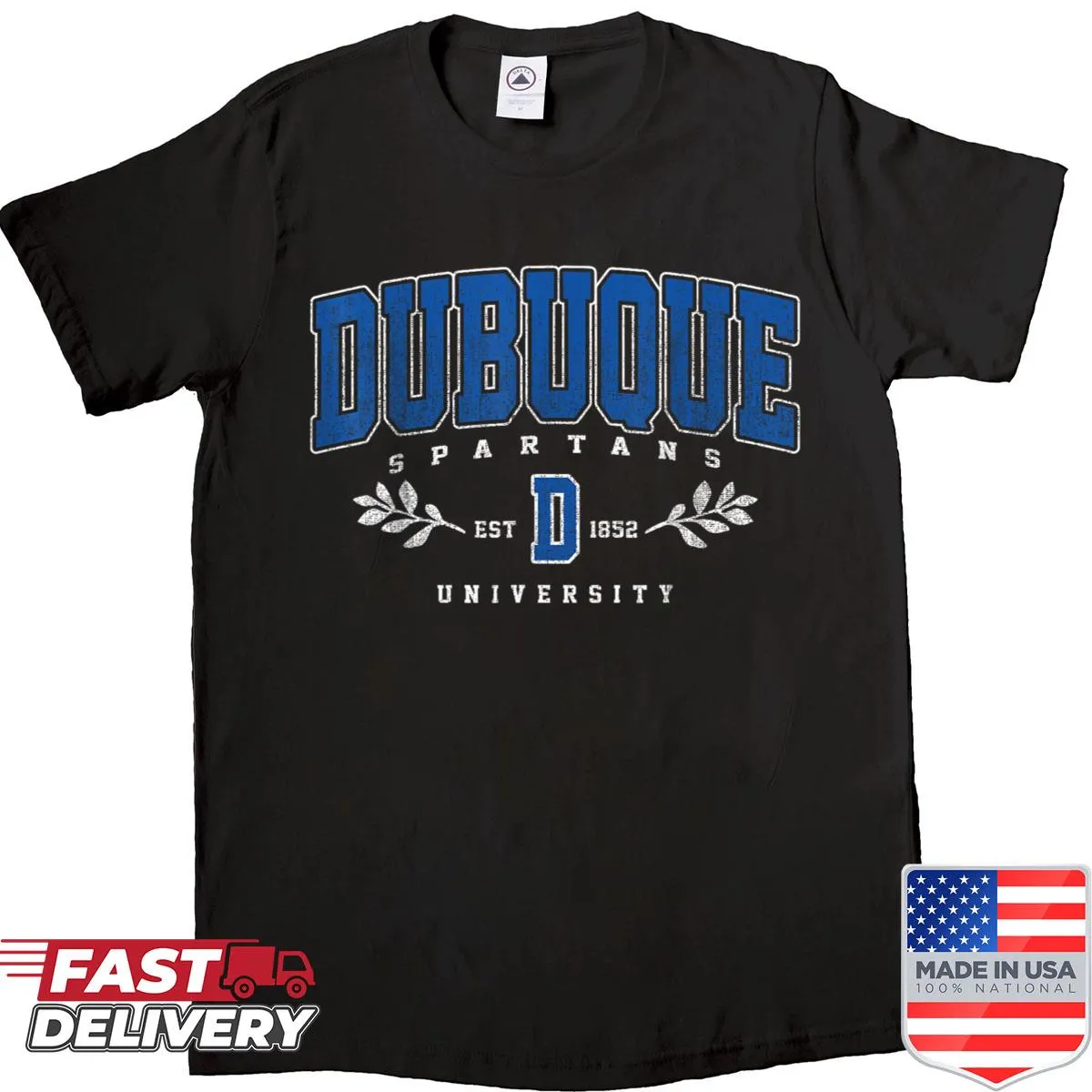 Retro shirt featuring Dubuque Of Technology arch design