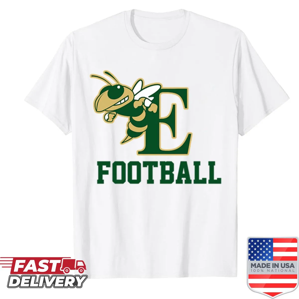 Emmaus Hornets football logo on a spirit shirt