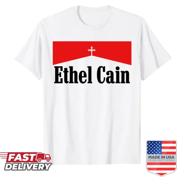 Illustrated cross design on Ethel Cain shirt