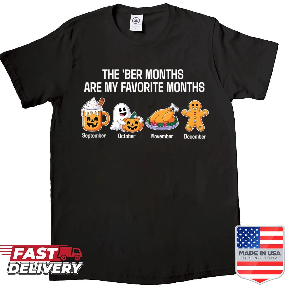 Minimalist design shirt celebrating fall and winter