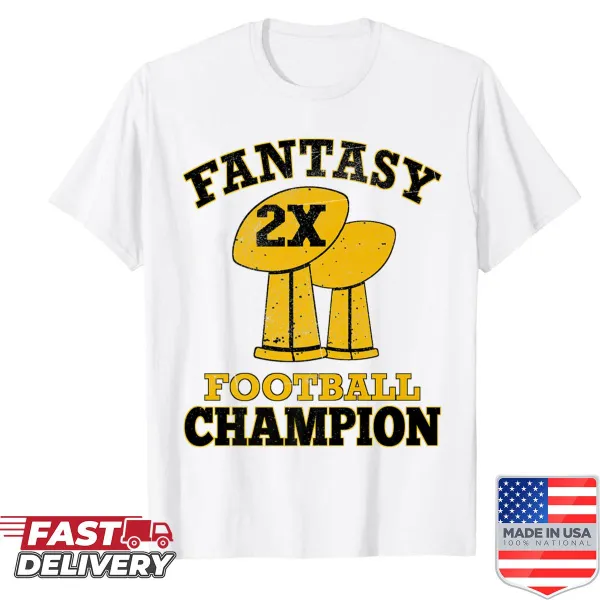 Fantasy football champion trophy graphic t-shirt