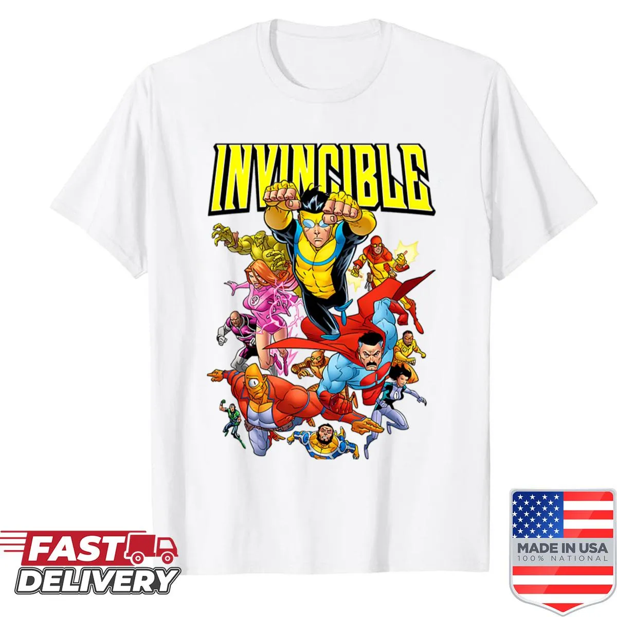 Vintage comic superhero parody design for fathers on a T-shirt