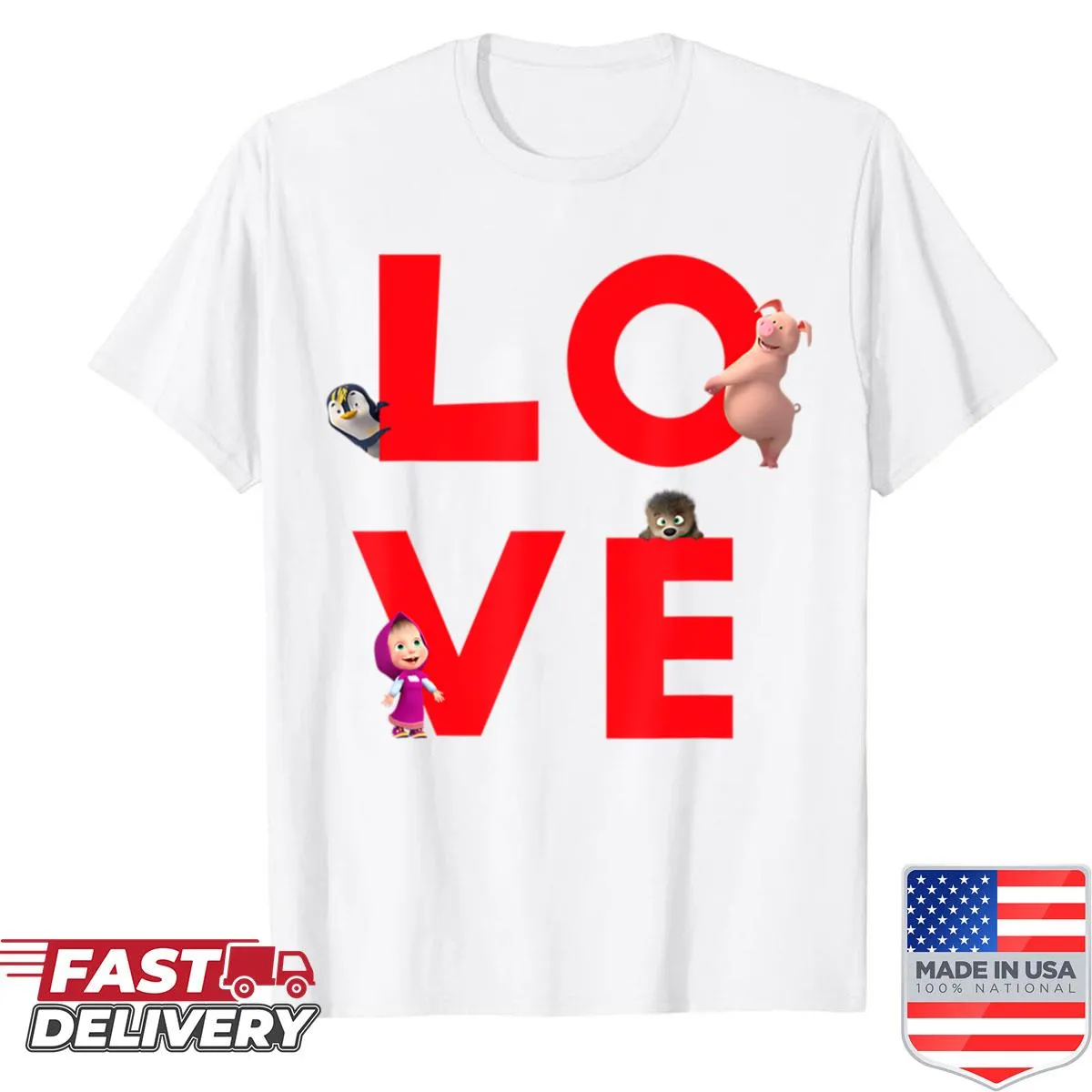 Cute cartoon shirt featuring a friendly bear design for kids.