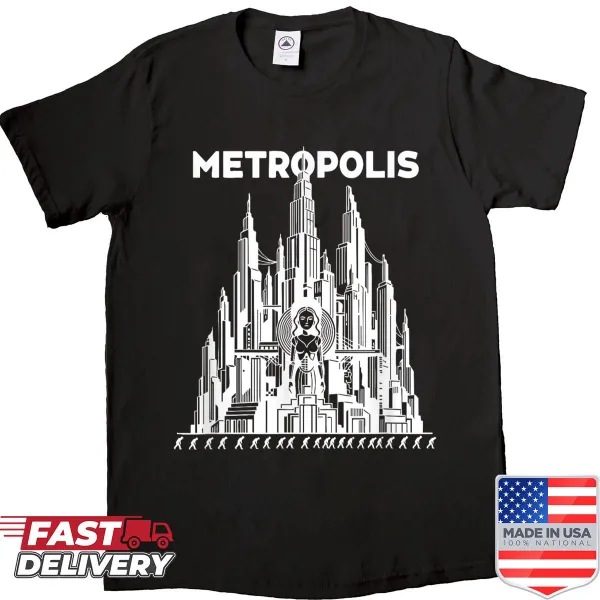 Vintage-style graphic honoring Fritz Lang's Metropolis film