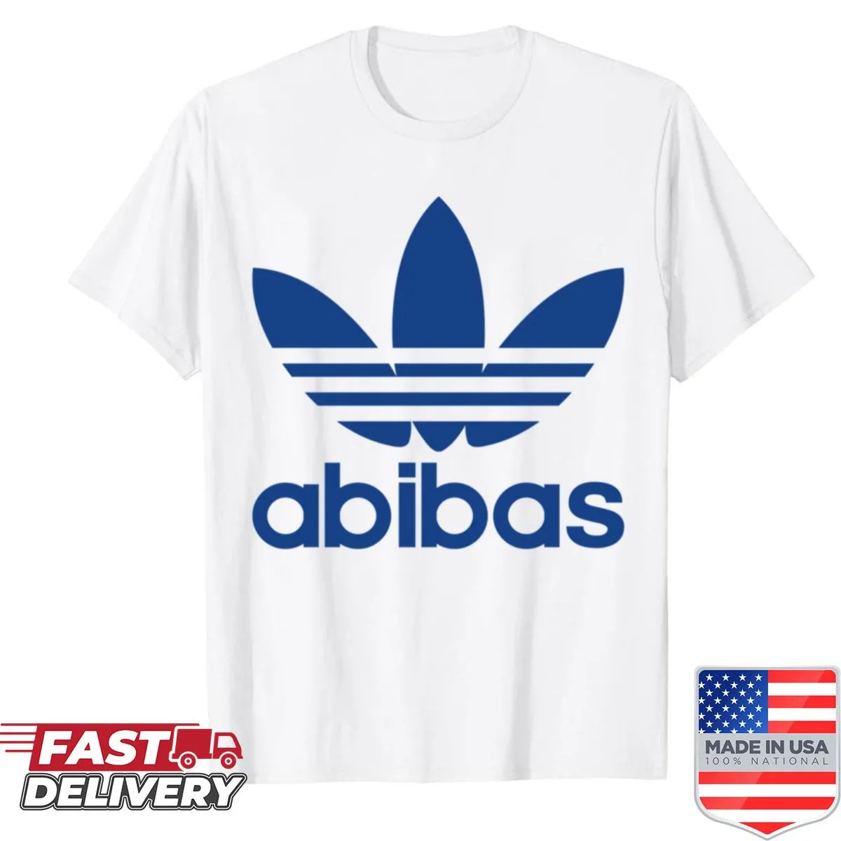 T-shirt featuring a humorous hand-lettered parody logo design