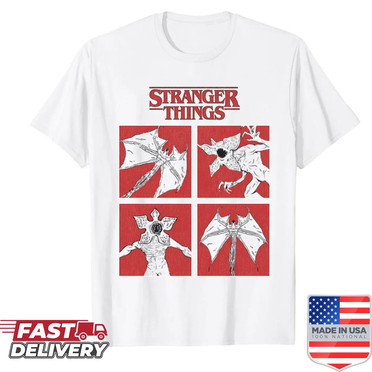Vintage cartoon shirt featuring humorous TV series logos