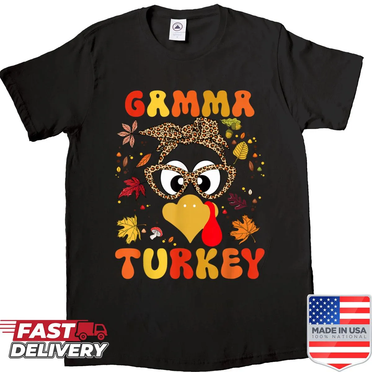 Matching family Thanksgiving shirt with a cute turkey illustration